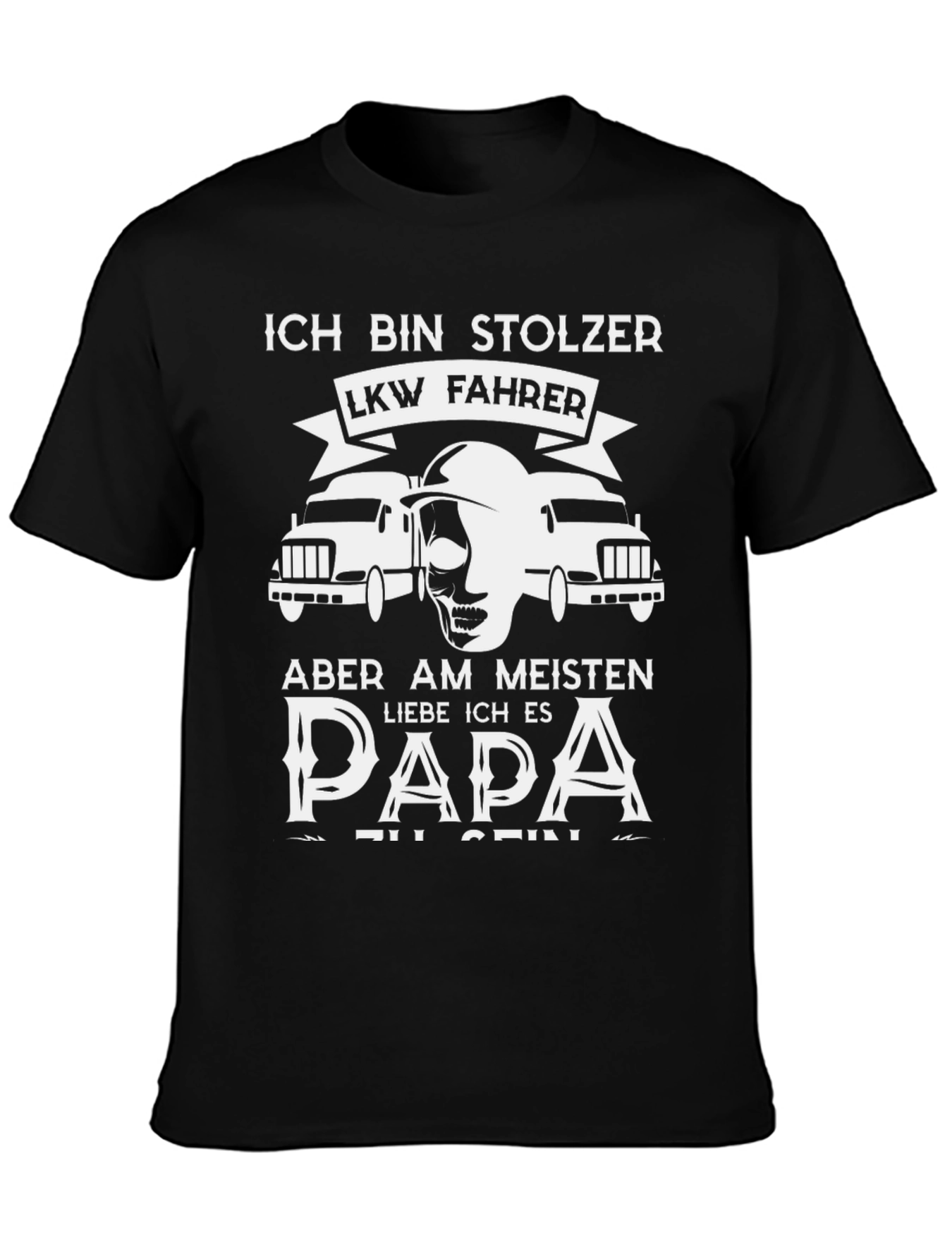 Proud Trucker Dad Black T-Shirt