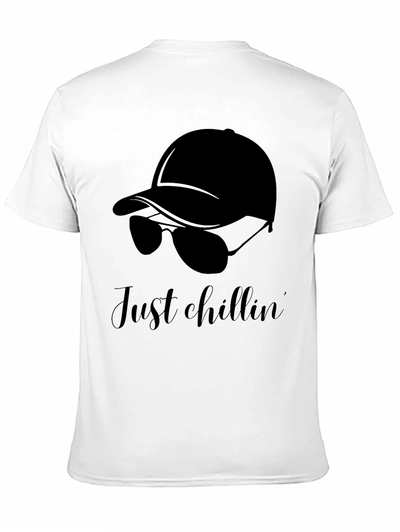 Just Chillin Black Graphic Tee - Relaxed Casual Style