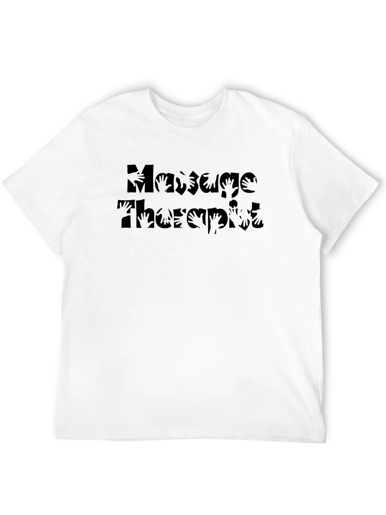 Massage Therapist Hand Print T-Shirt - Black