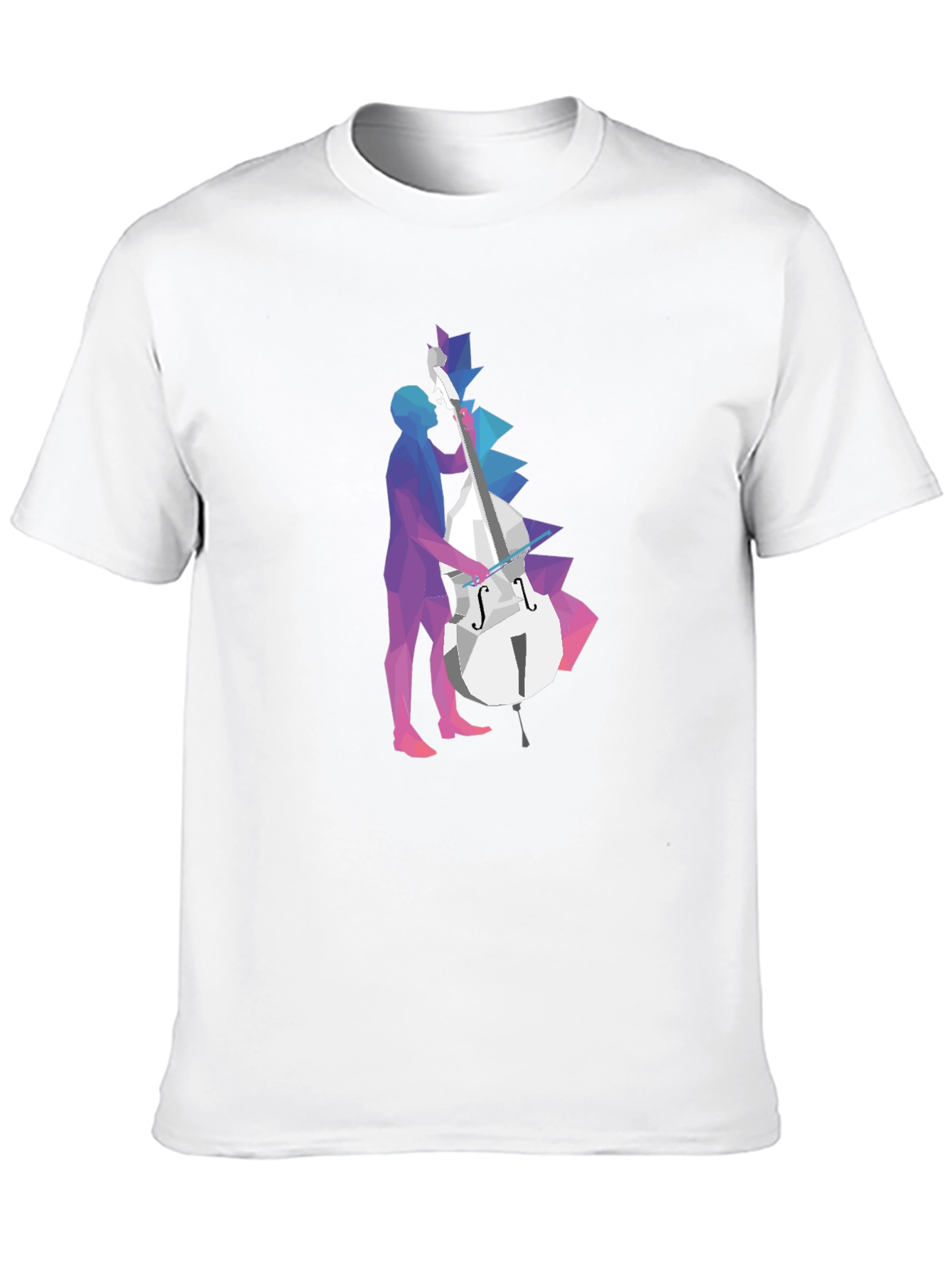 Abstract Bass Player Graphic Tee - Black T-Shirt