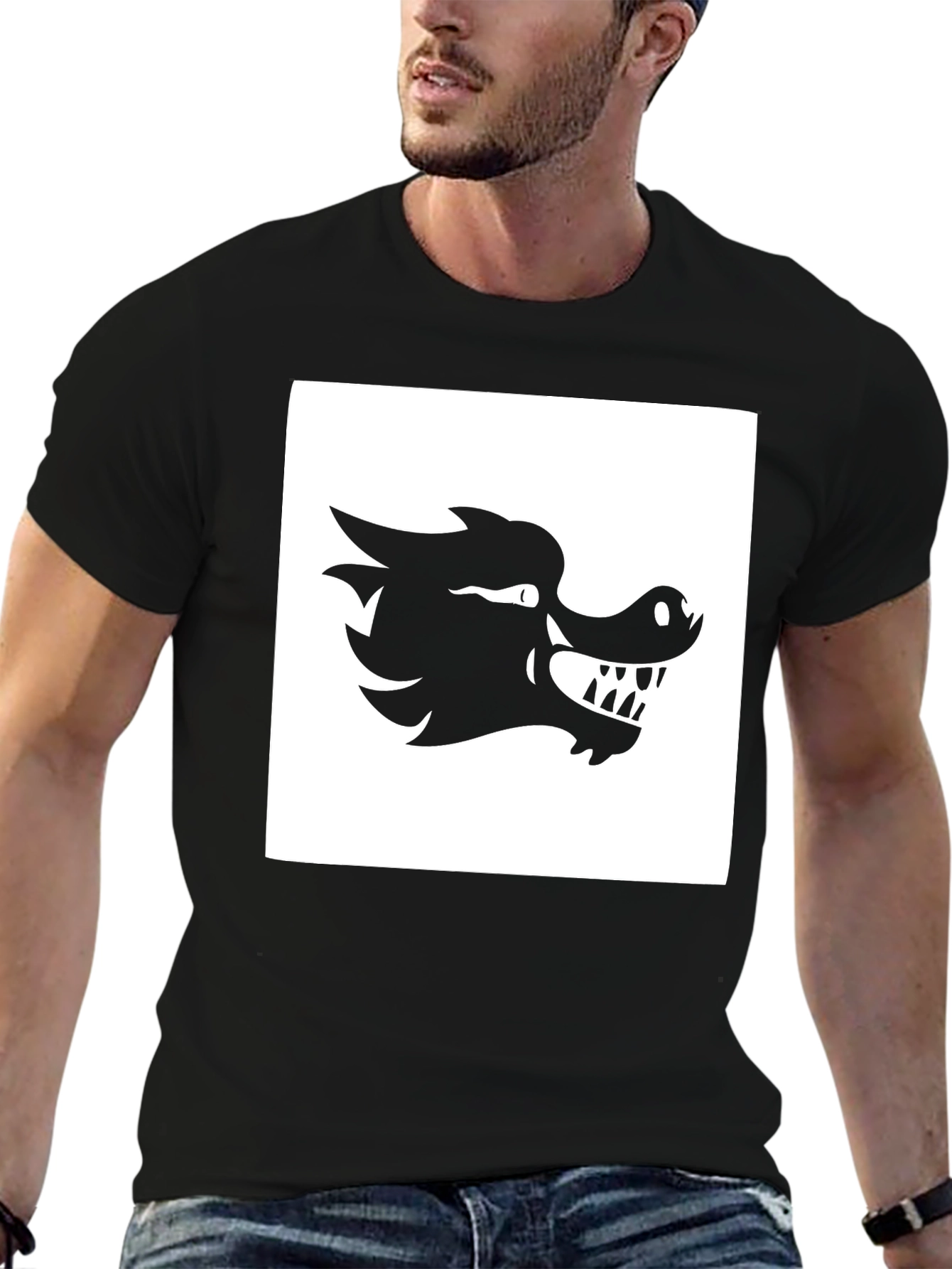 Dragon Graphic T-Shirt - Bold Black Design