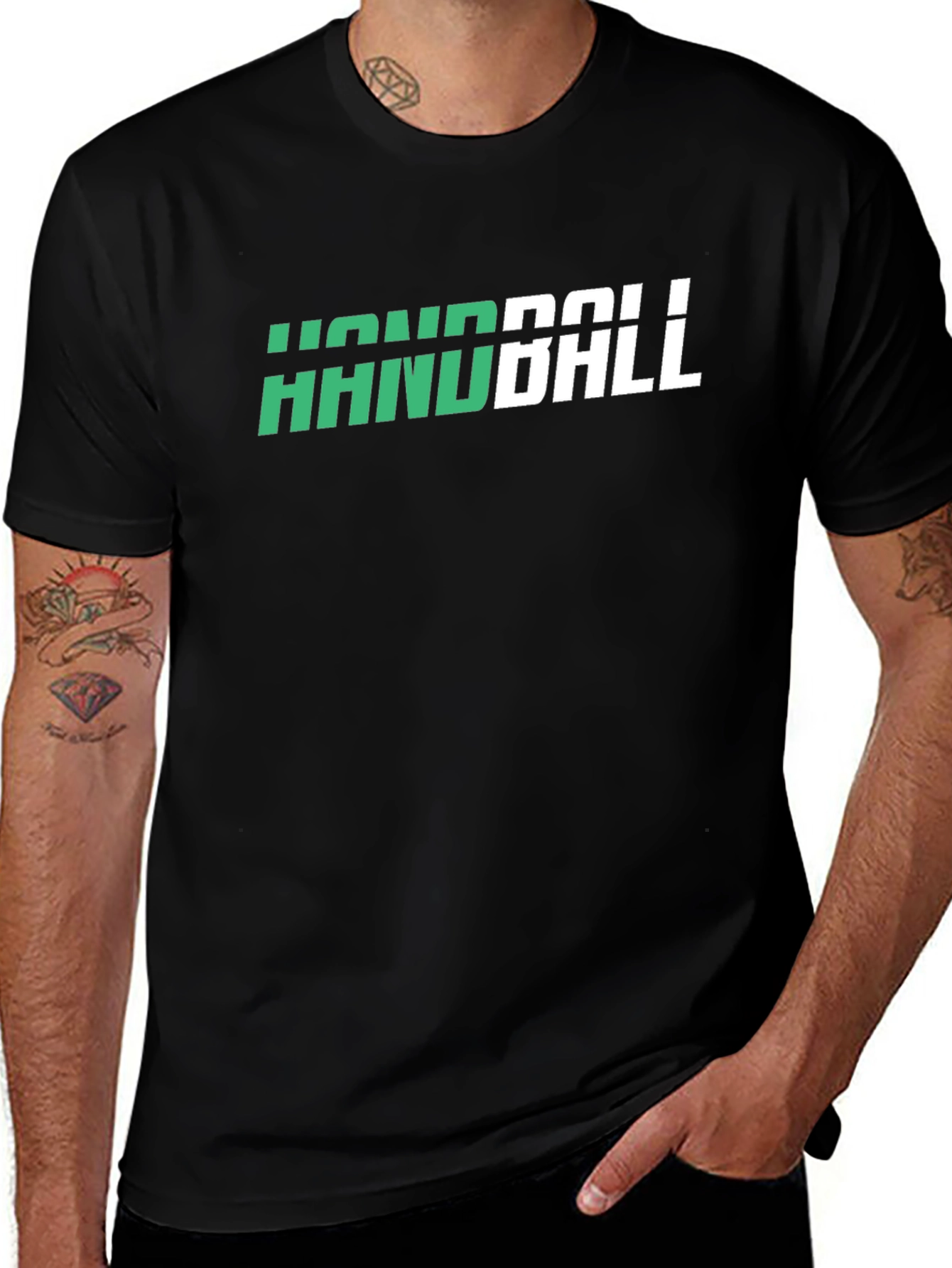 Handball Graphic Tee - Sporty Black T-Shirt