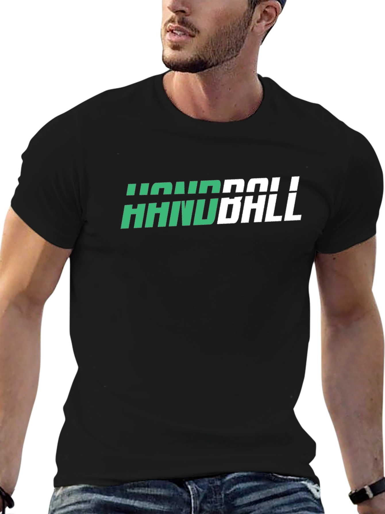 Handball Graphic Tee - Sporty Black T-Shirt
