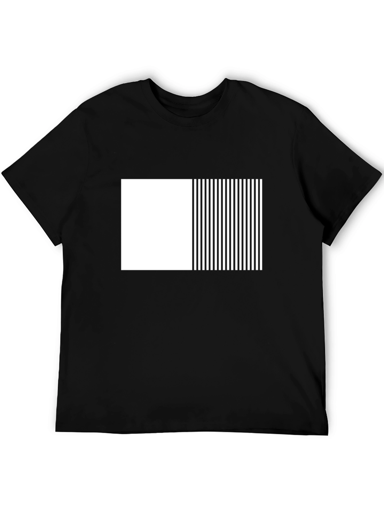 Modern Black & White Graphic Tee - Abstract Design