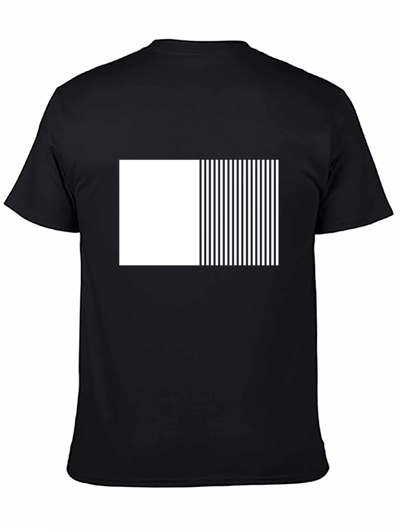 Modern Black & White Graphic Tee - Abstract Design
