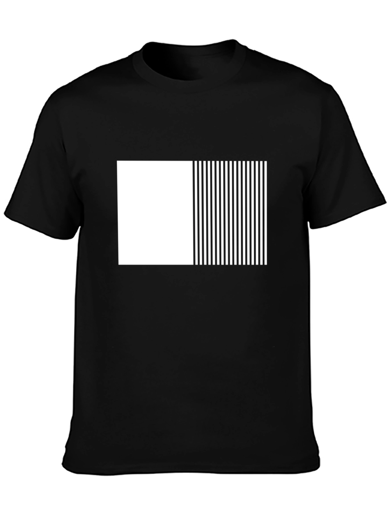 Modern Black & White Graphic Tee - Abstract Design
