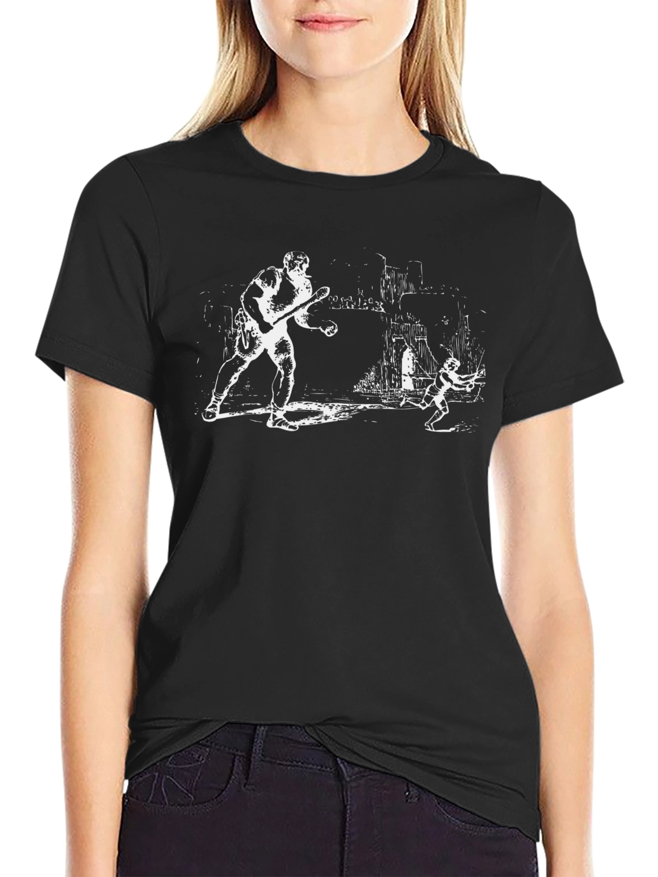 Retro Black Graphic Tee - Chase Scene