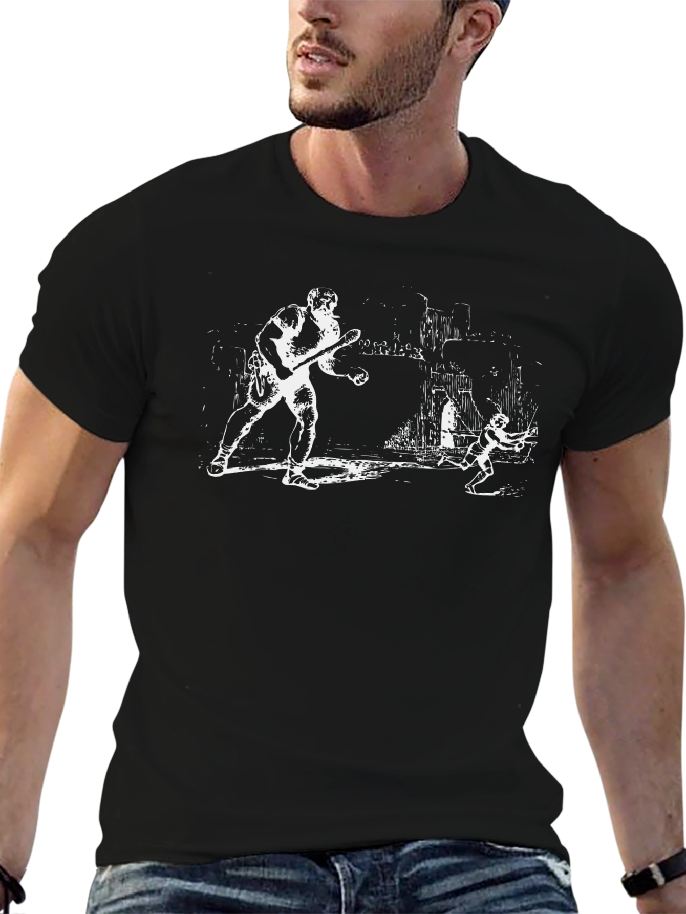 Retro Black Graphic Tee - Chase Scene