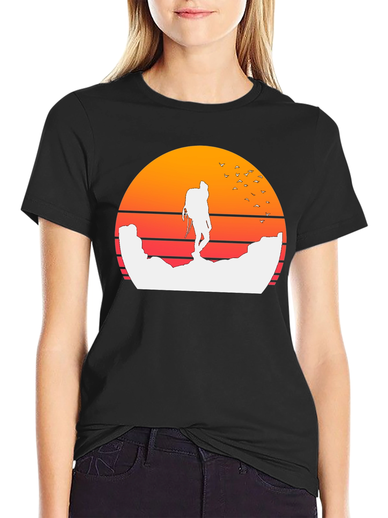 Sunset Hiker Graphic Tee - Adventure Ready!