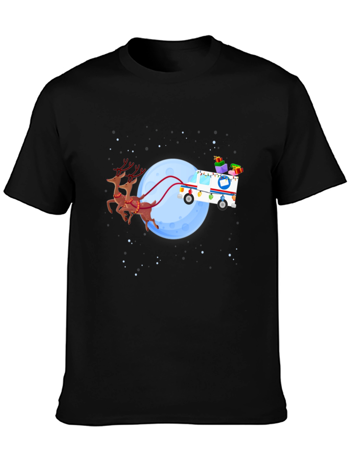 Holiday Mail Carrier T-Shirt - Reindeer Sleigh USPS