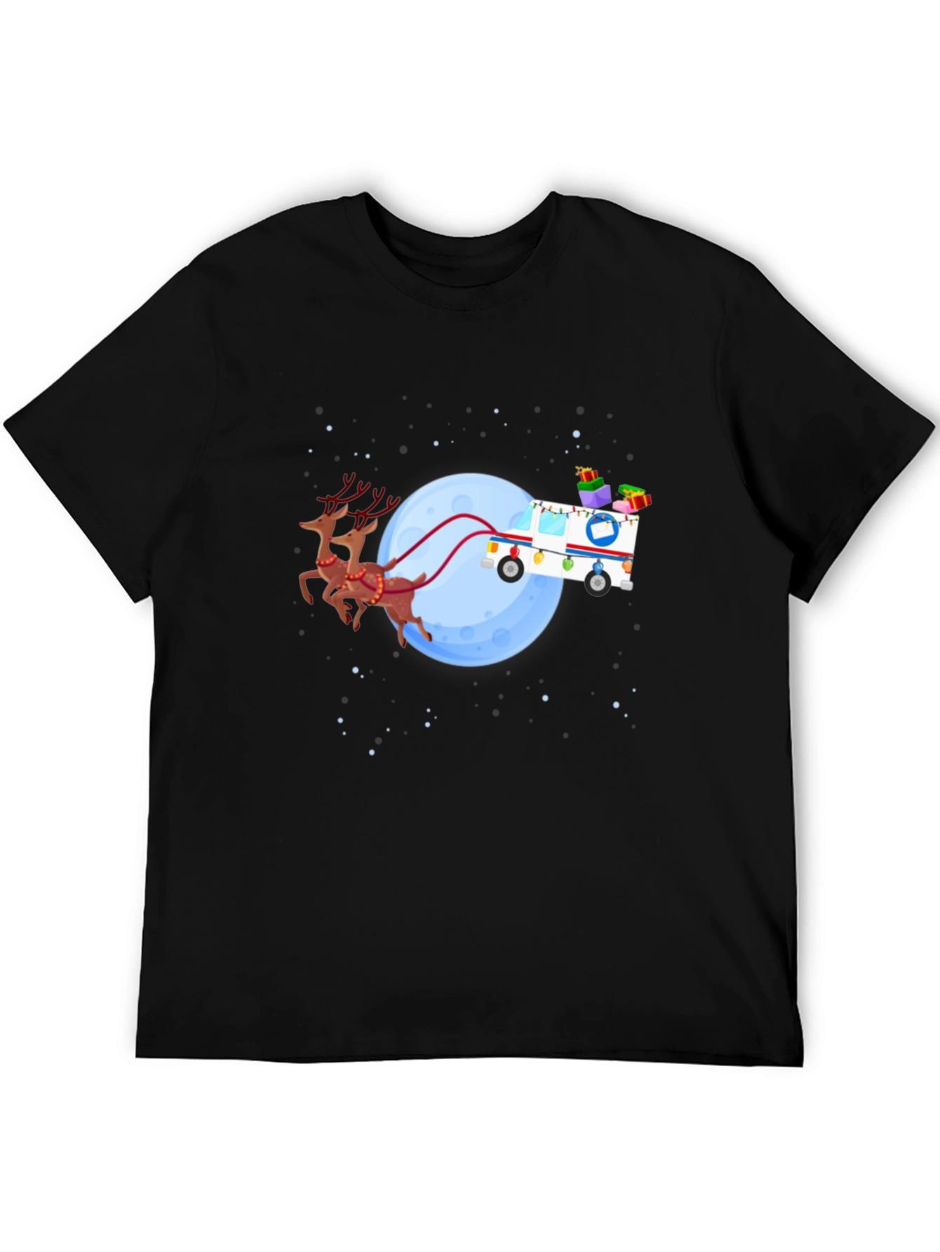 Holiday Mail Carrier T-Shirt - Reindeer Sleigh USPS