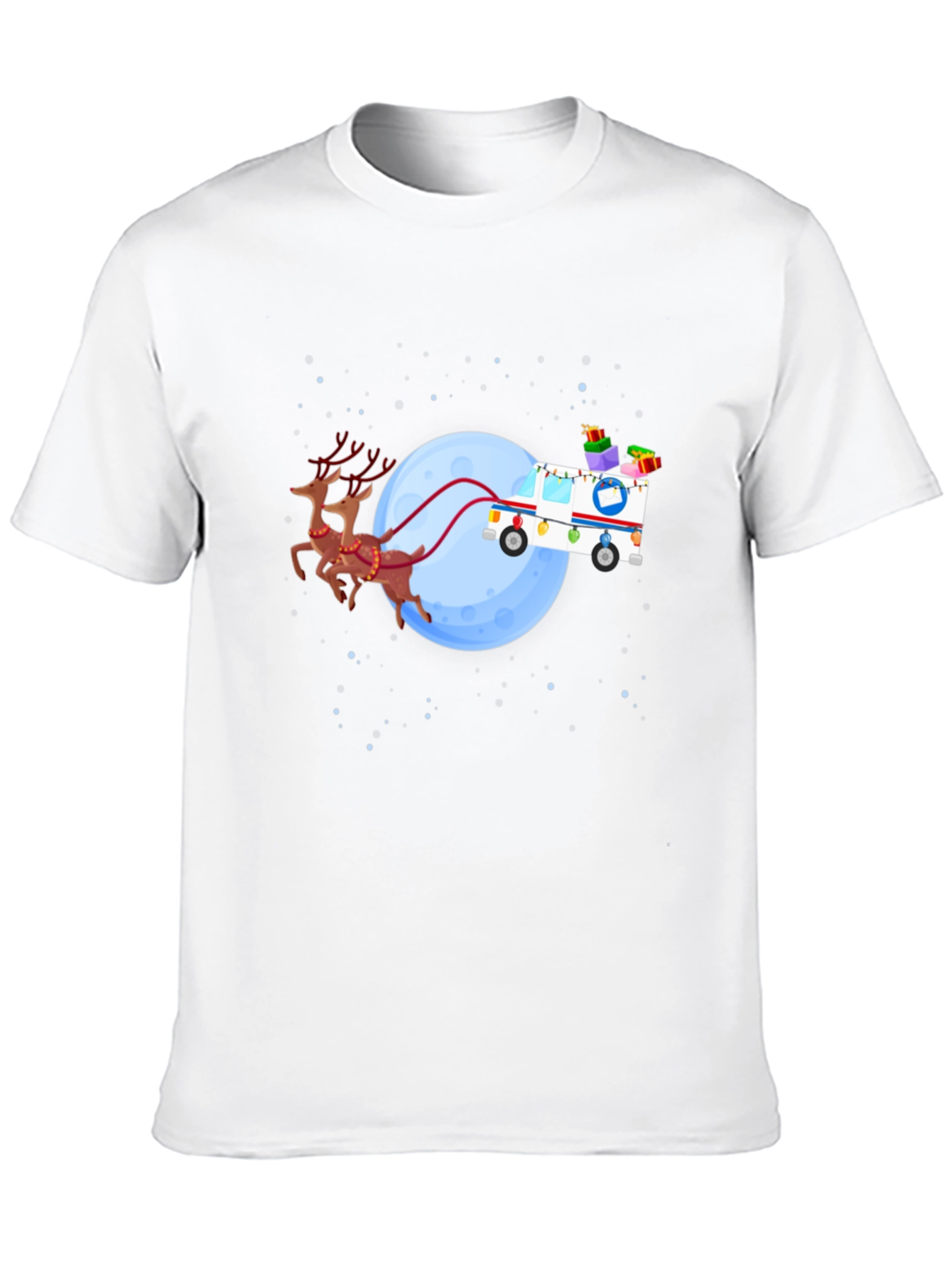 Holiday Mail Carrier T-Shirt - Reindeer Sleigh USPS
