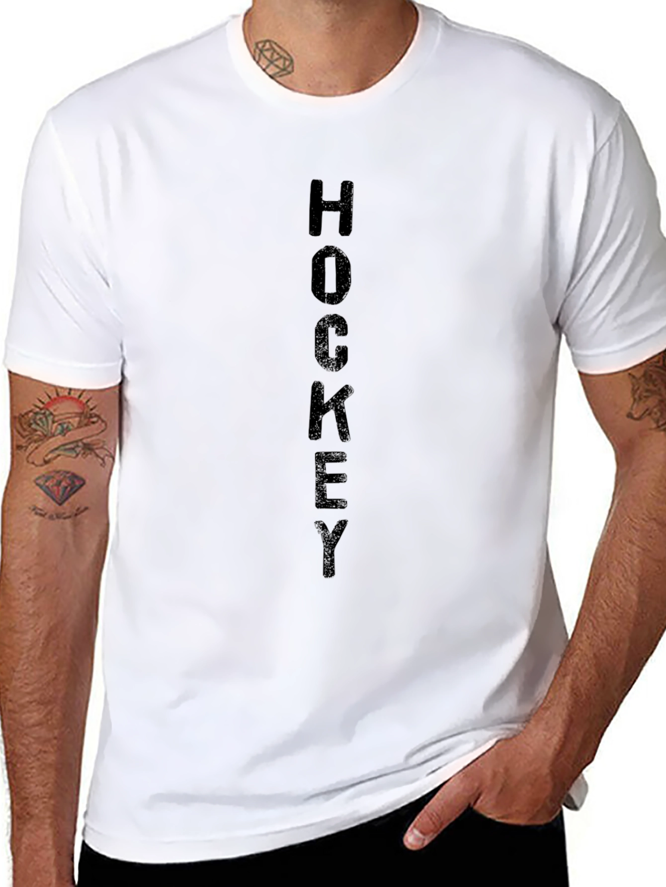 Hockey Word Art Graphic Tee - Black