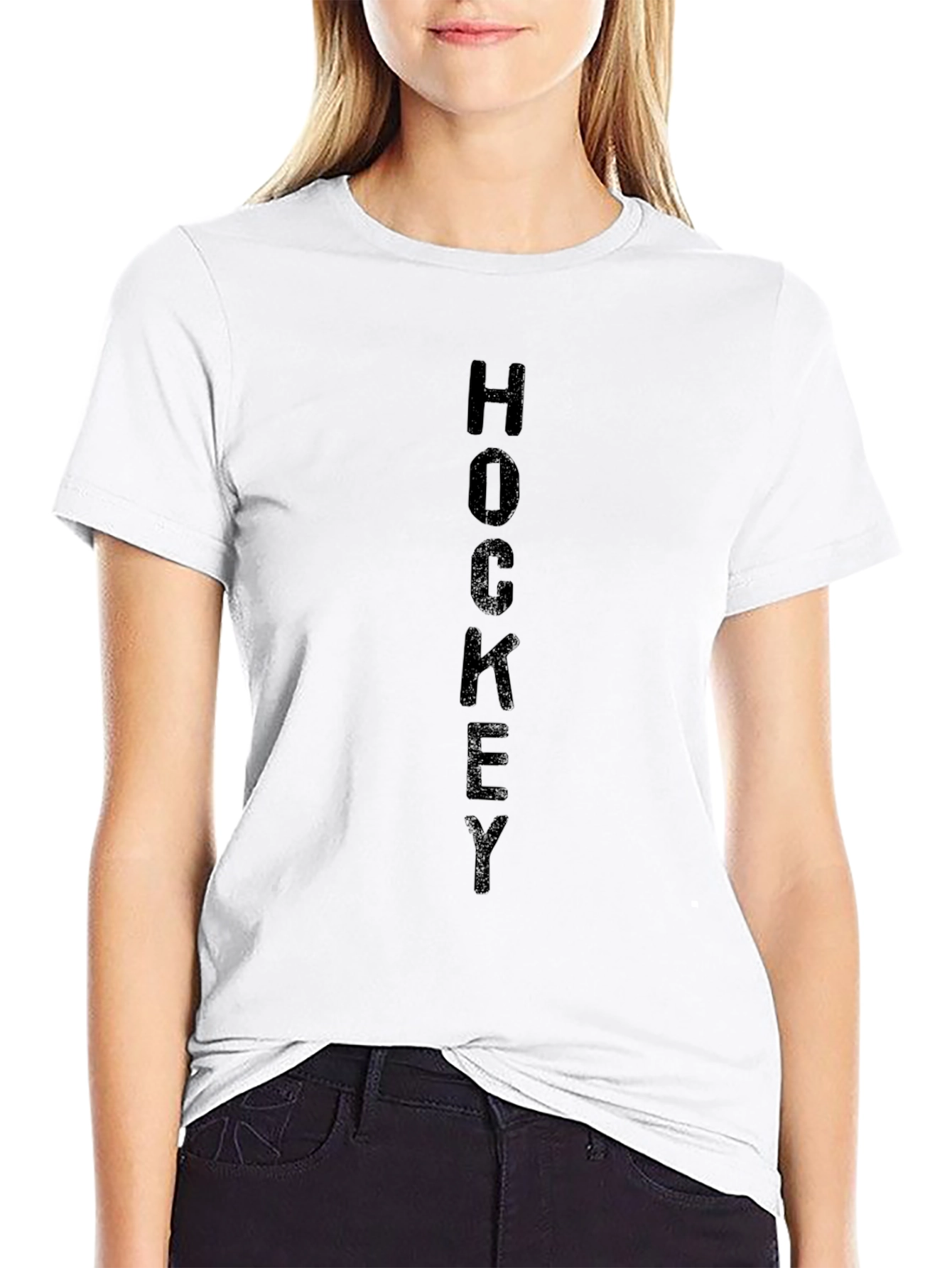 Hockey Word Art Graphic Tee - Black
