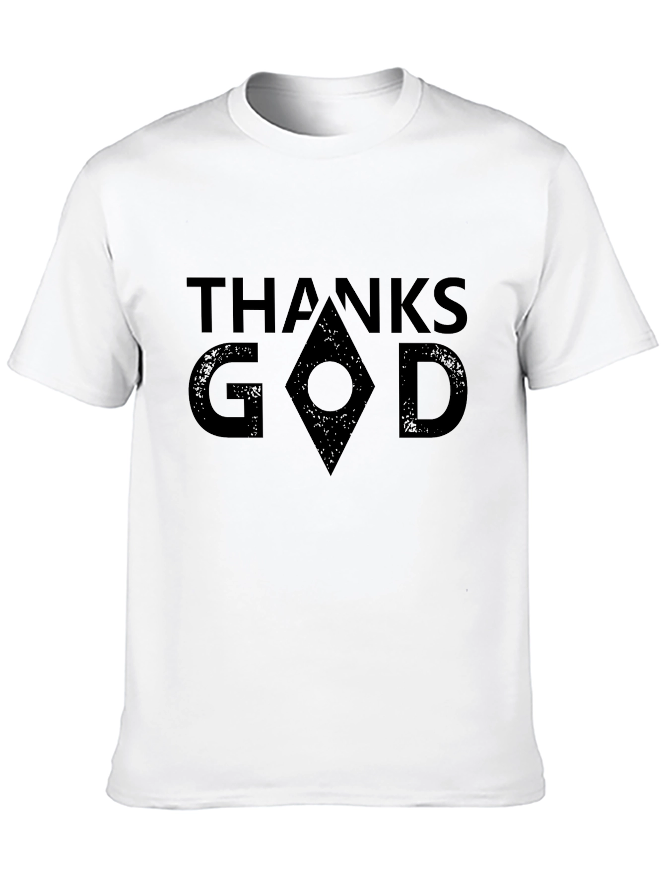 Thanks God Graphic Tee - Black Crew Neck