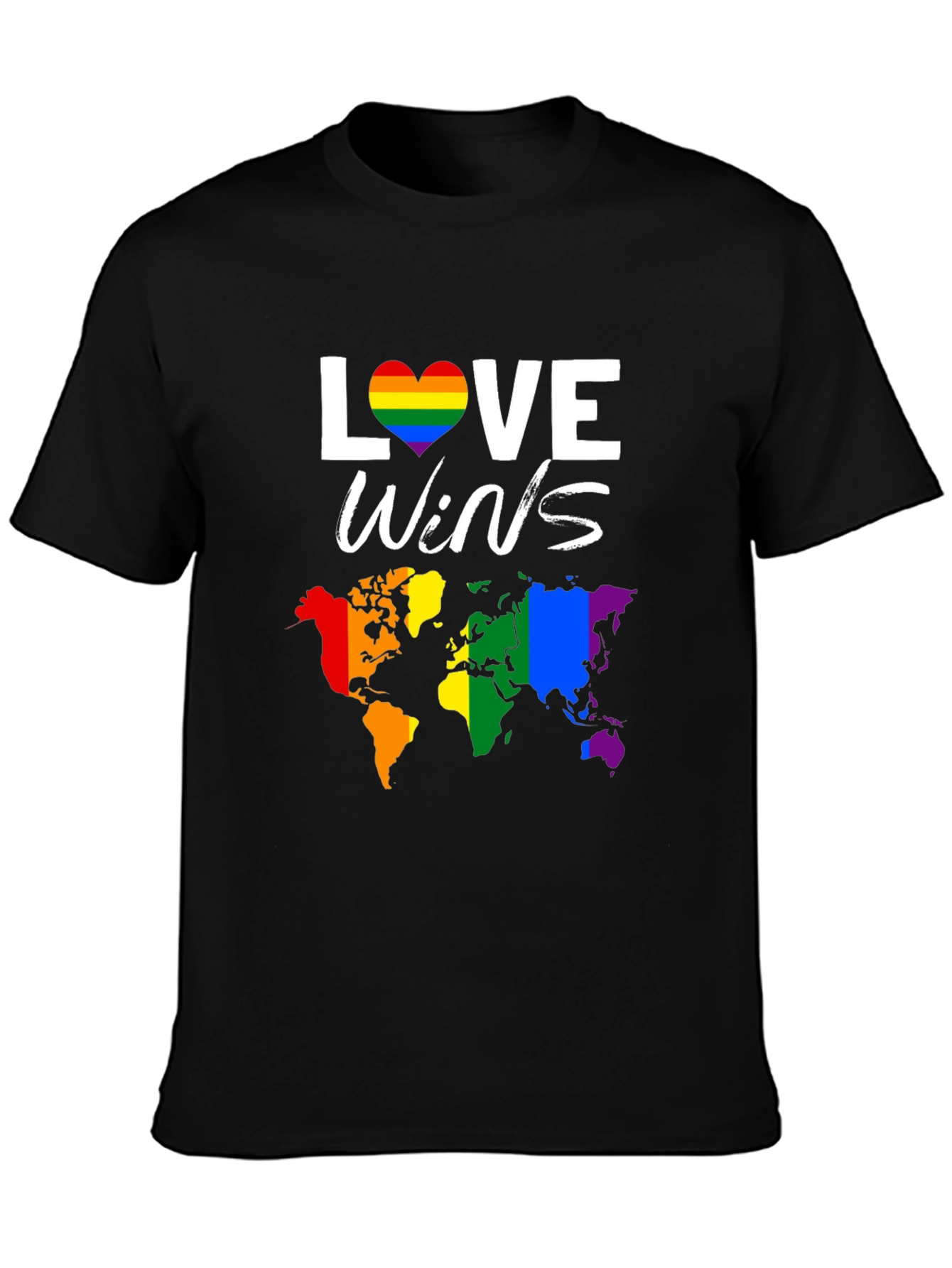 Love Wins Pride T-Shirt with World Map