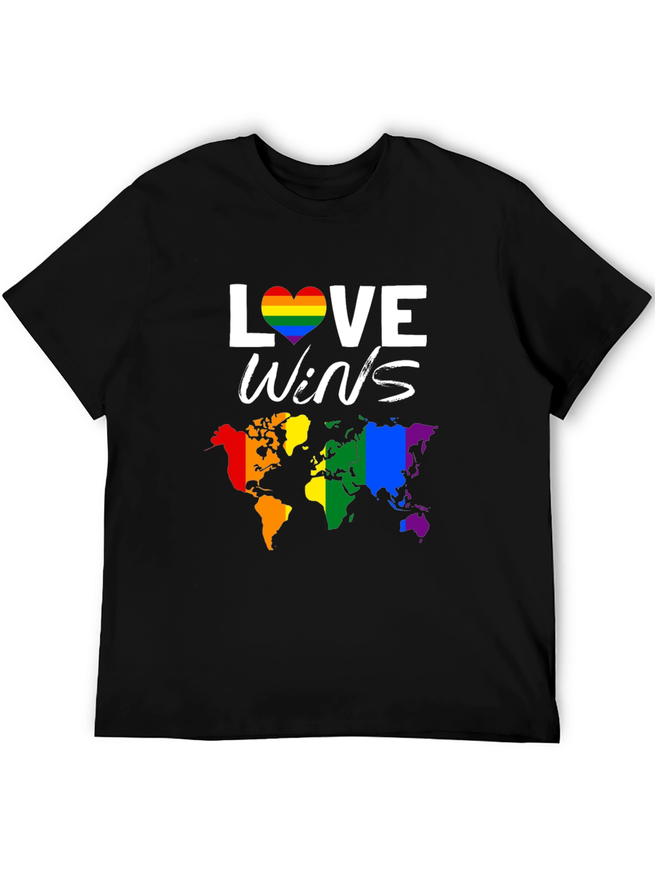 Love Wins Pride T-Shirt with World Map