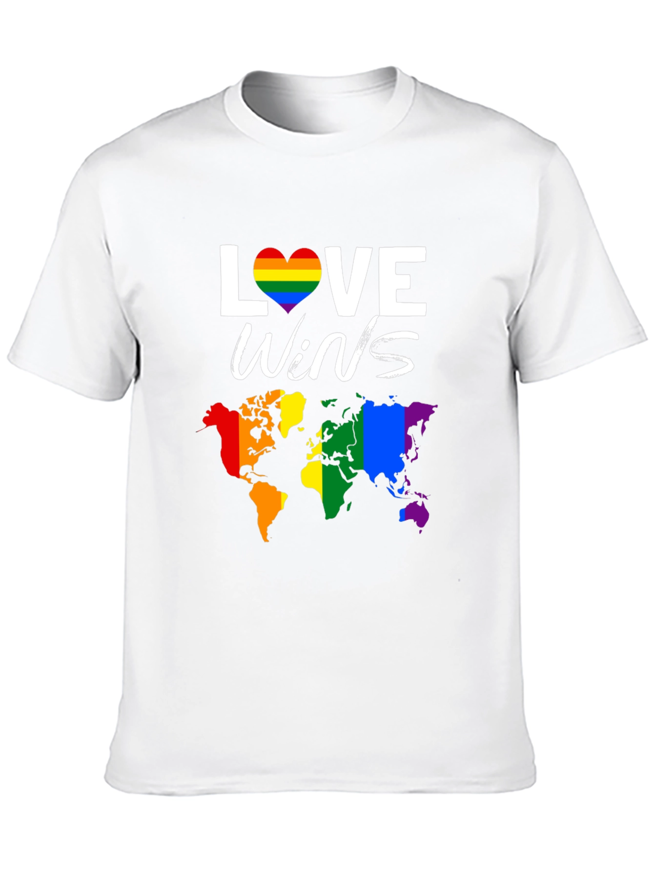 Love Wins Pride T-Shirt with World Map