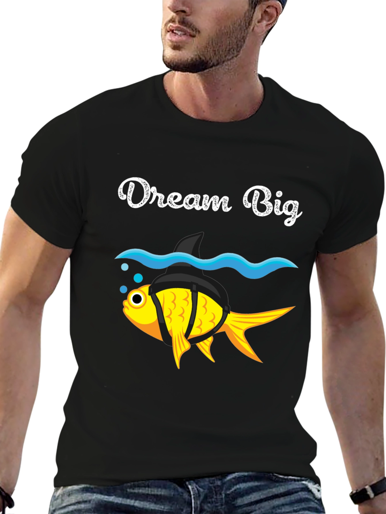 Dream Big Goldfish Shark Fin Funny T-Shirt