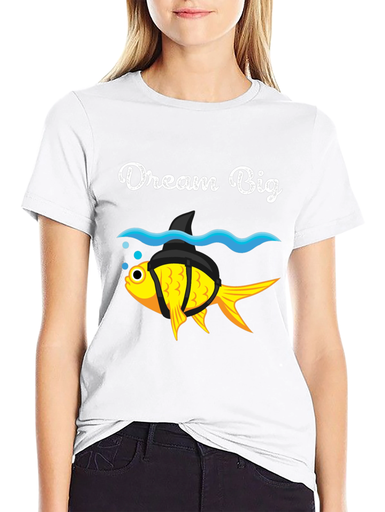 Dream Big Goldfish Shark Fin Funny T-Shirt