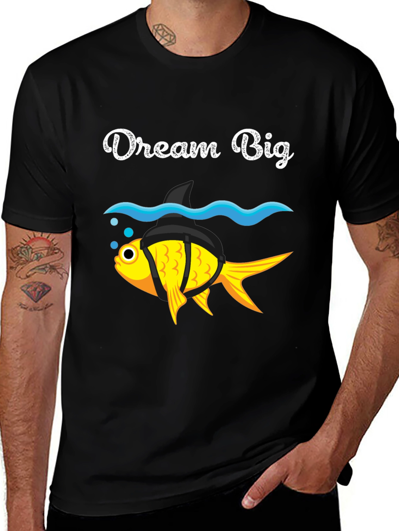 Dream Big Goldfish Shark Fin Funny T-Shirt