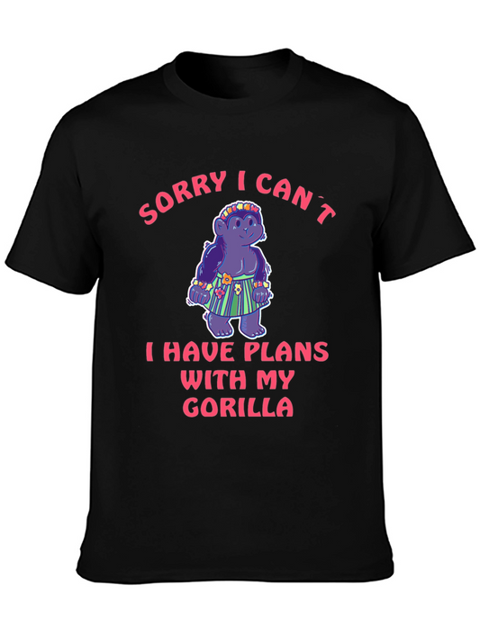 Funny Gorilla Plans Graphic Tee - Soft Cotton Unisex T-Shirt