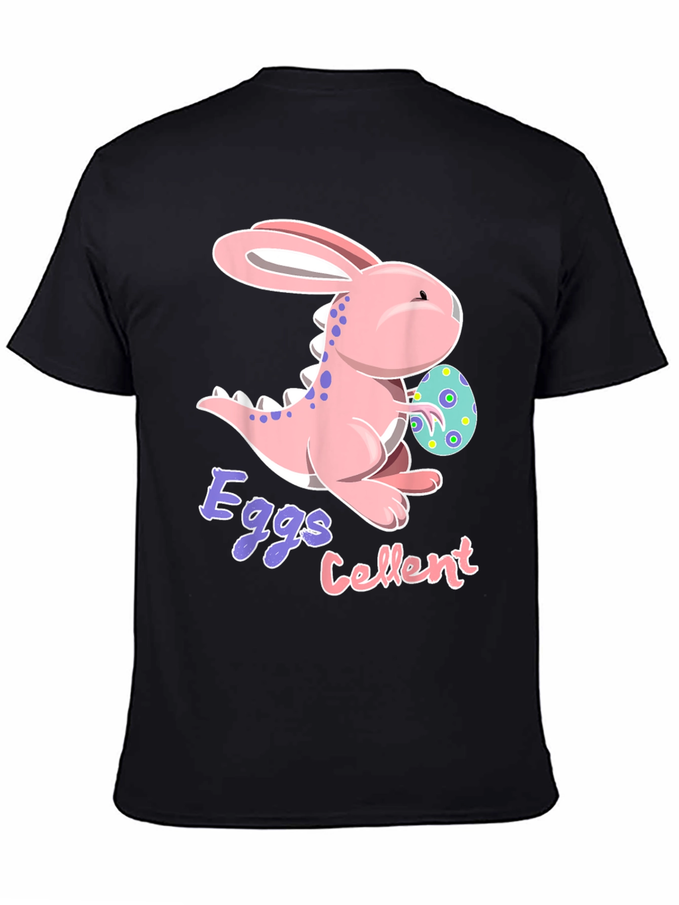Easter Dino-Bunny Eggs-Cellent Black T-Shirt