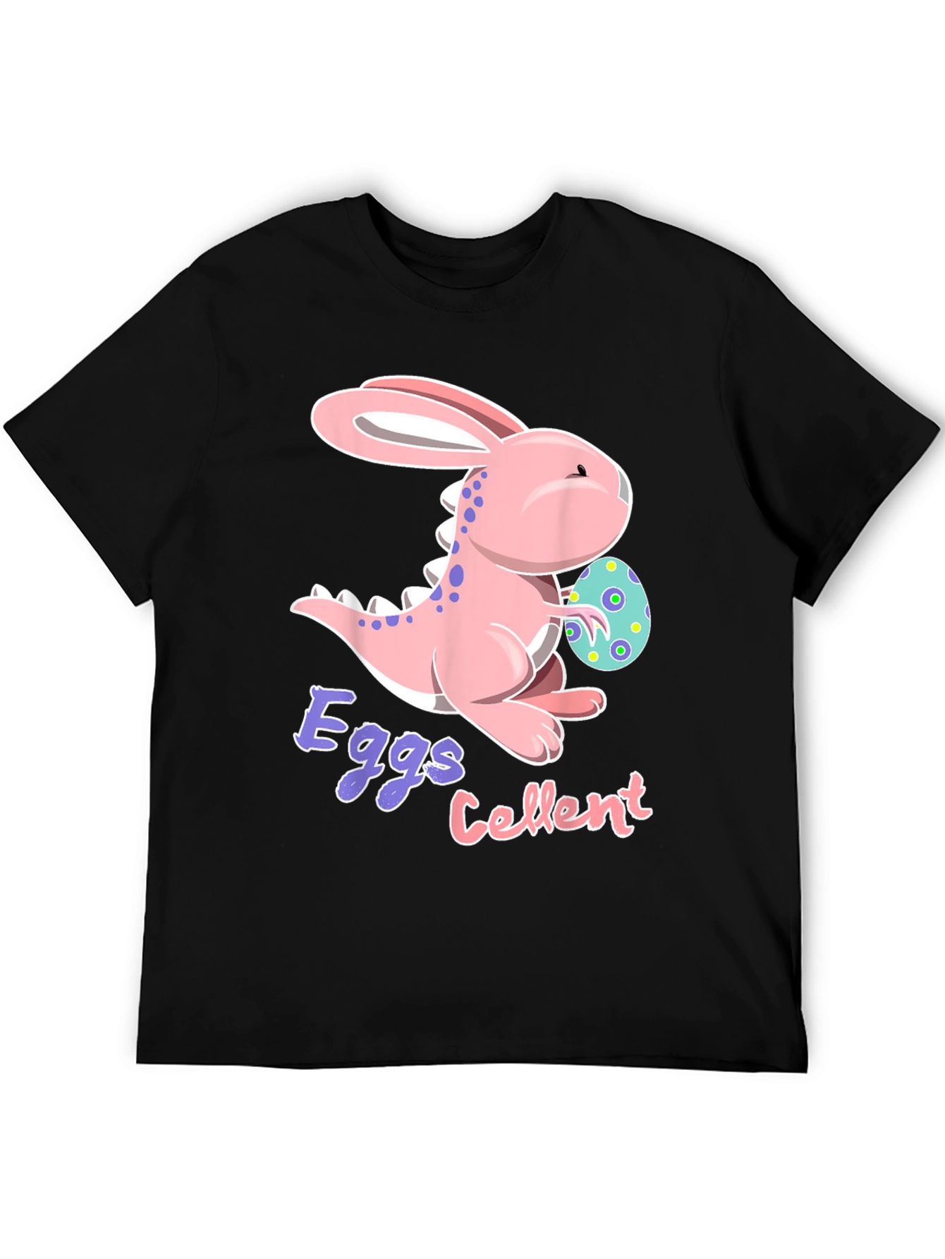 Easter Dino-Bunny Eggs-Cellent Black T-Shirt