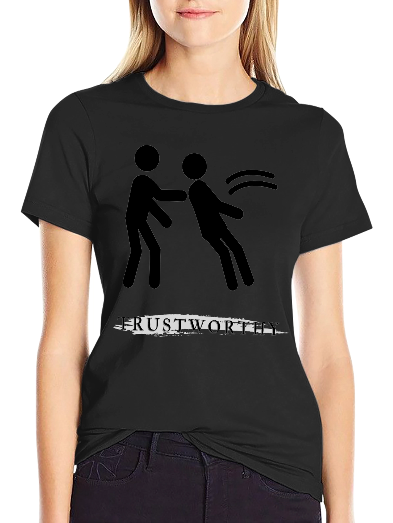 Trustworthy T-Shirt: Stick Figure Push