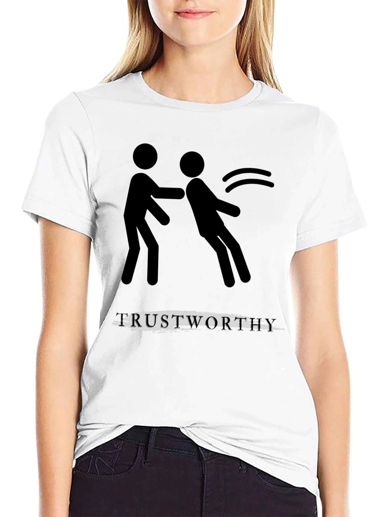 Trustworthy T-Shirt: Stick Figure Push