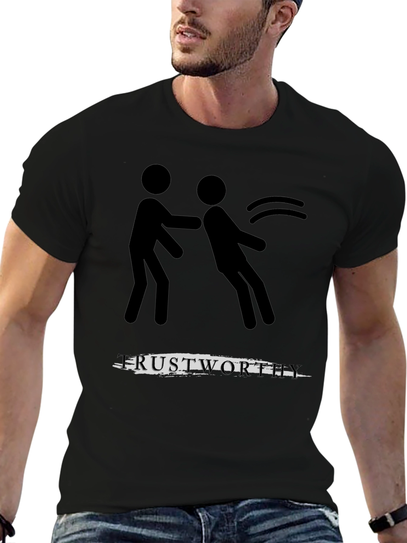 Trustworthy T-Shirt: Stick Figure Push
