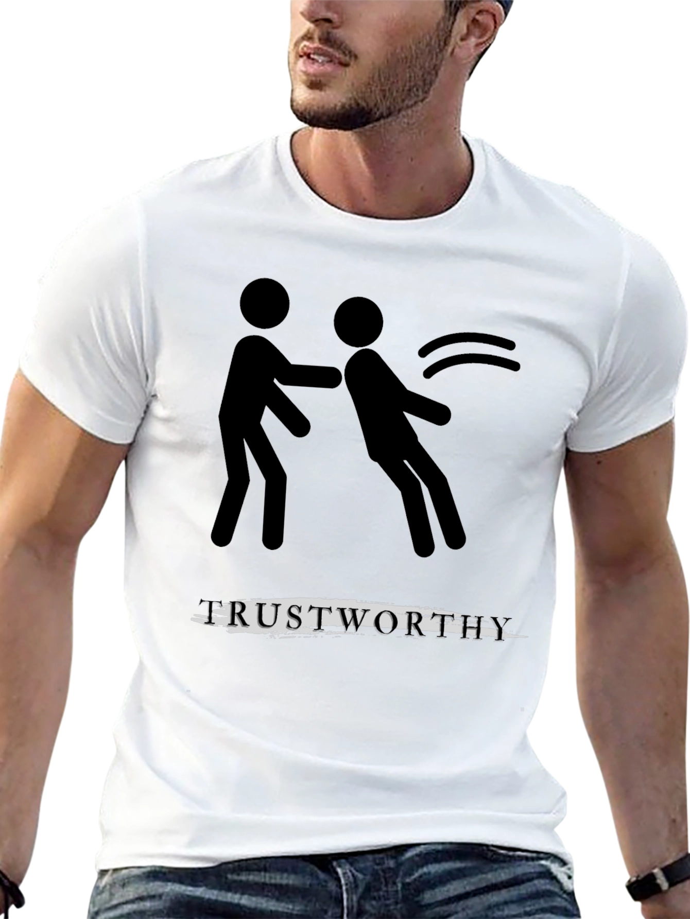 Trustworthy T-Shirt: Stick Figure Push