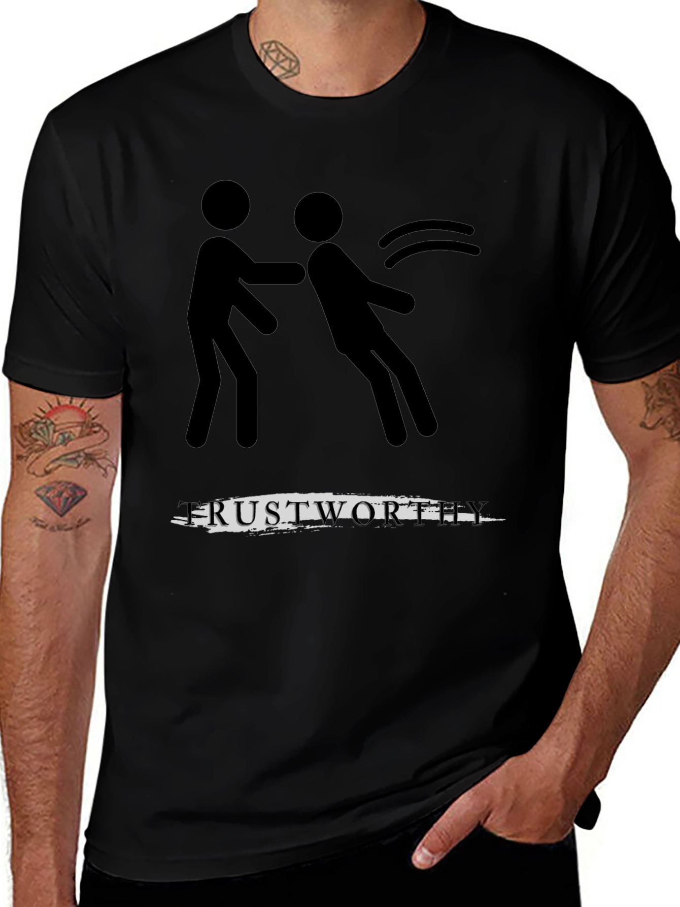 Trustworthy T-Shirt: Stick Figure Push