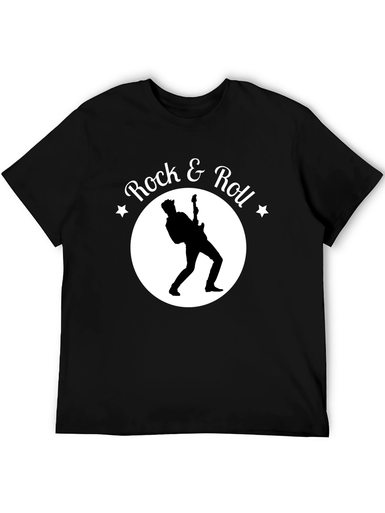 Rock & Roll Guitarist Graphic Black T-Shirt