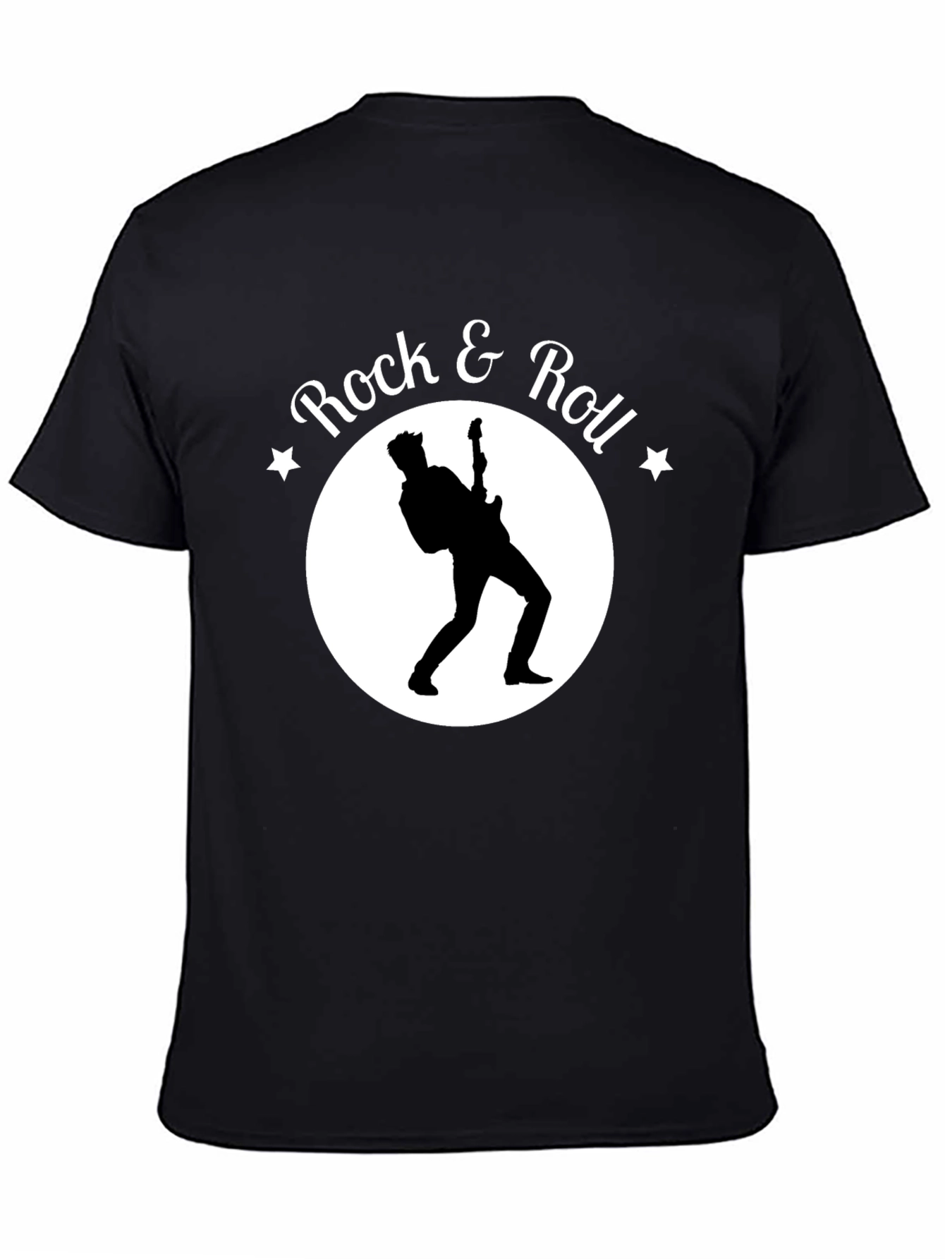 Rock & Roll Guitarist Graphic Black T-Shirt
