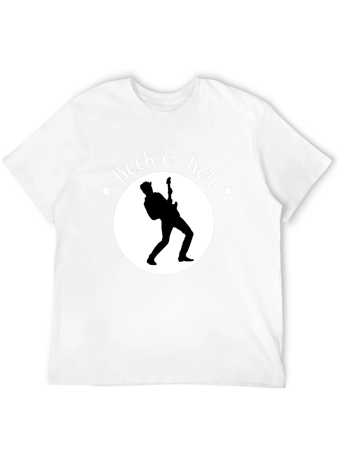Rock & Roll Guitarist Graphic Black T-Shirt