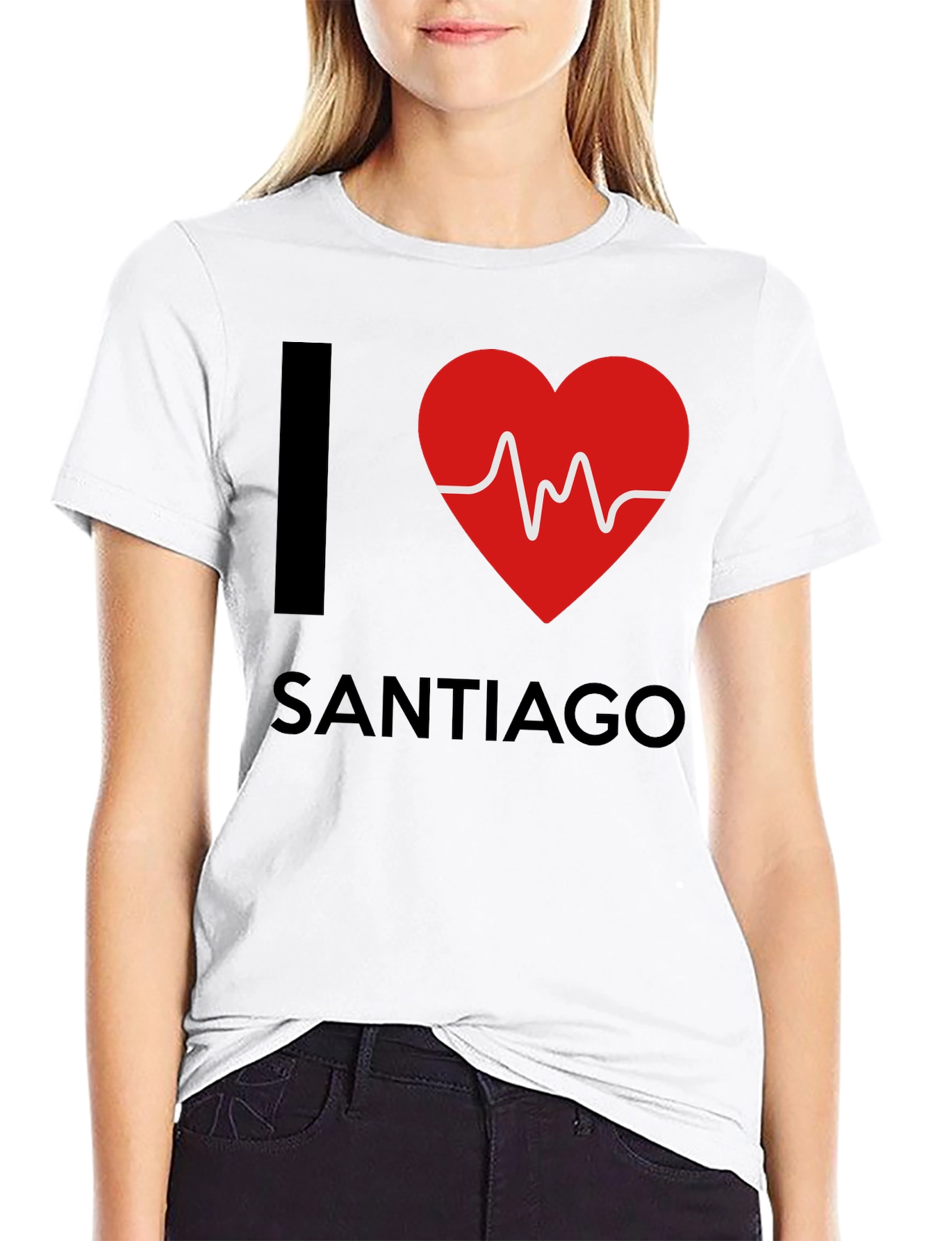 I Love Santiago T-Shirt - Heartbeat Design