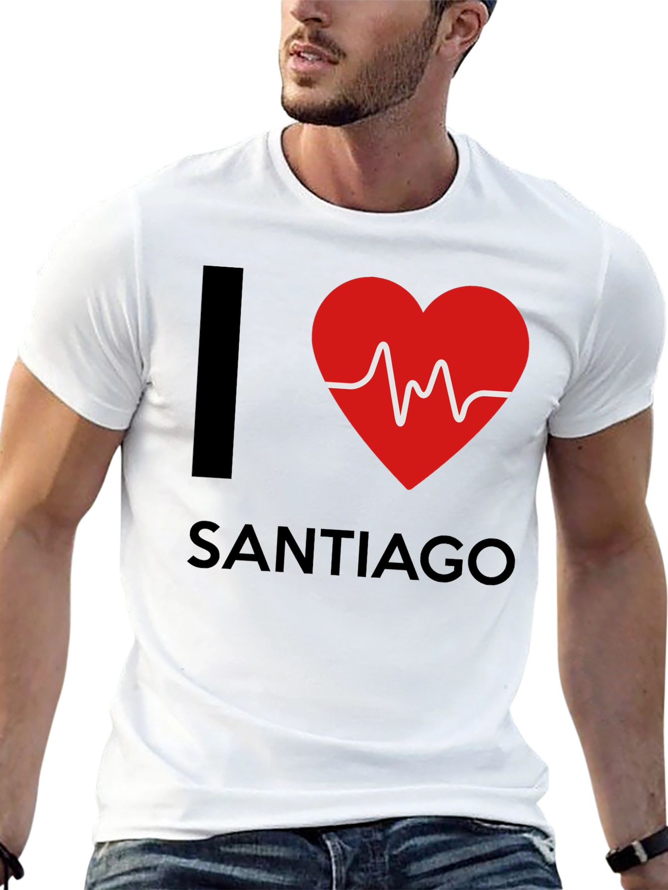 I Love Santiago T-Shirt - Heartbeat Design