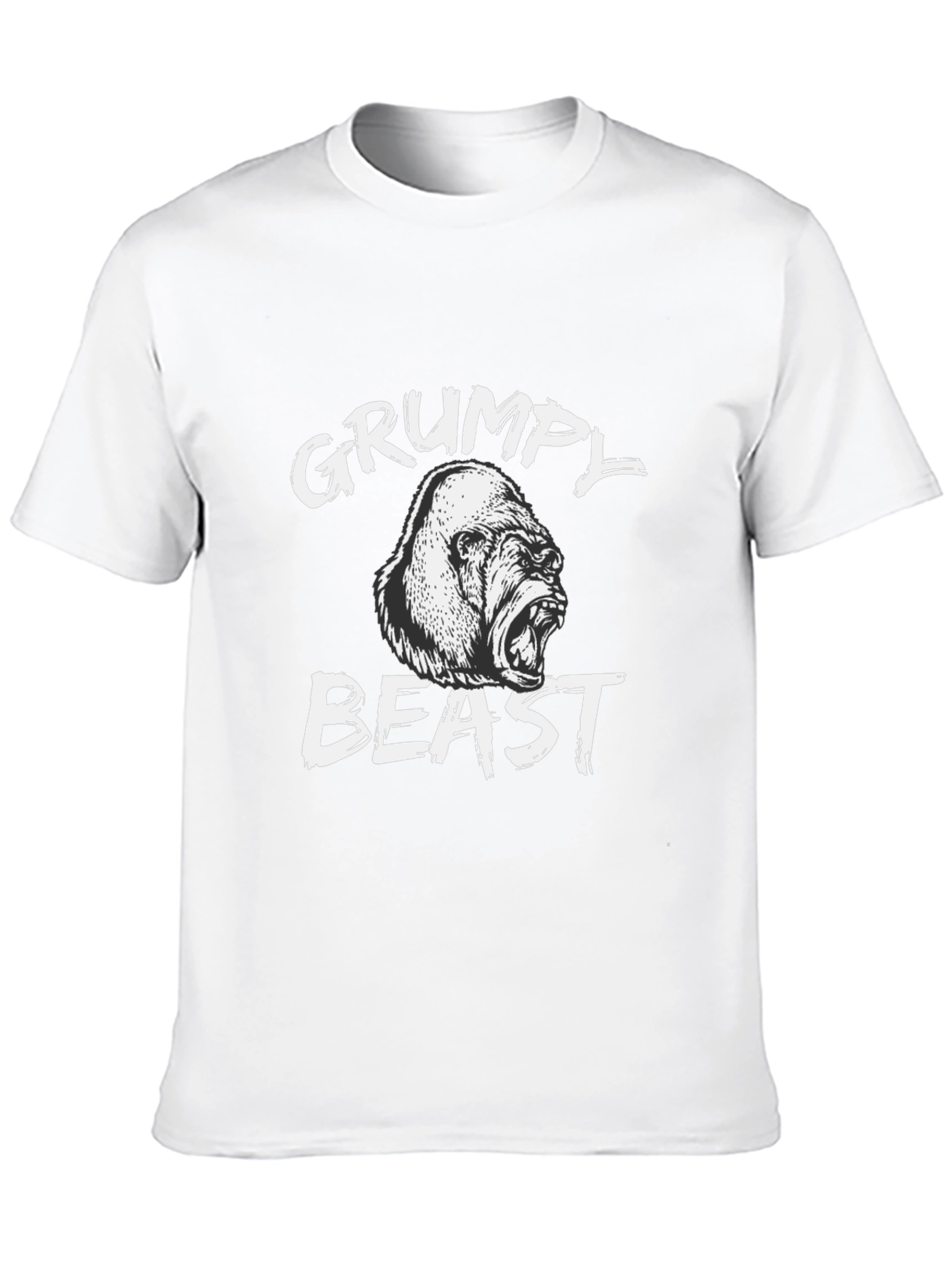 Grumpy Beast Gorilla Graphic Tee - Black Cotton