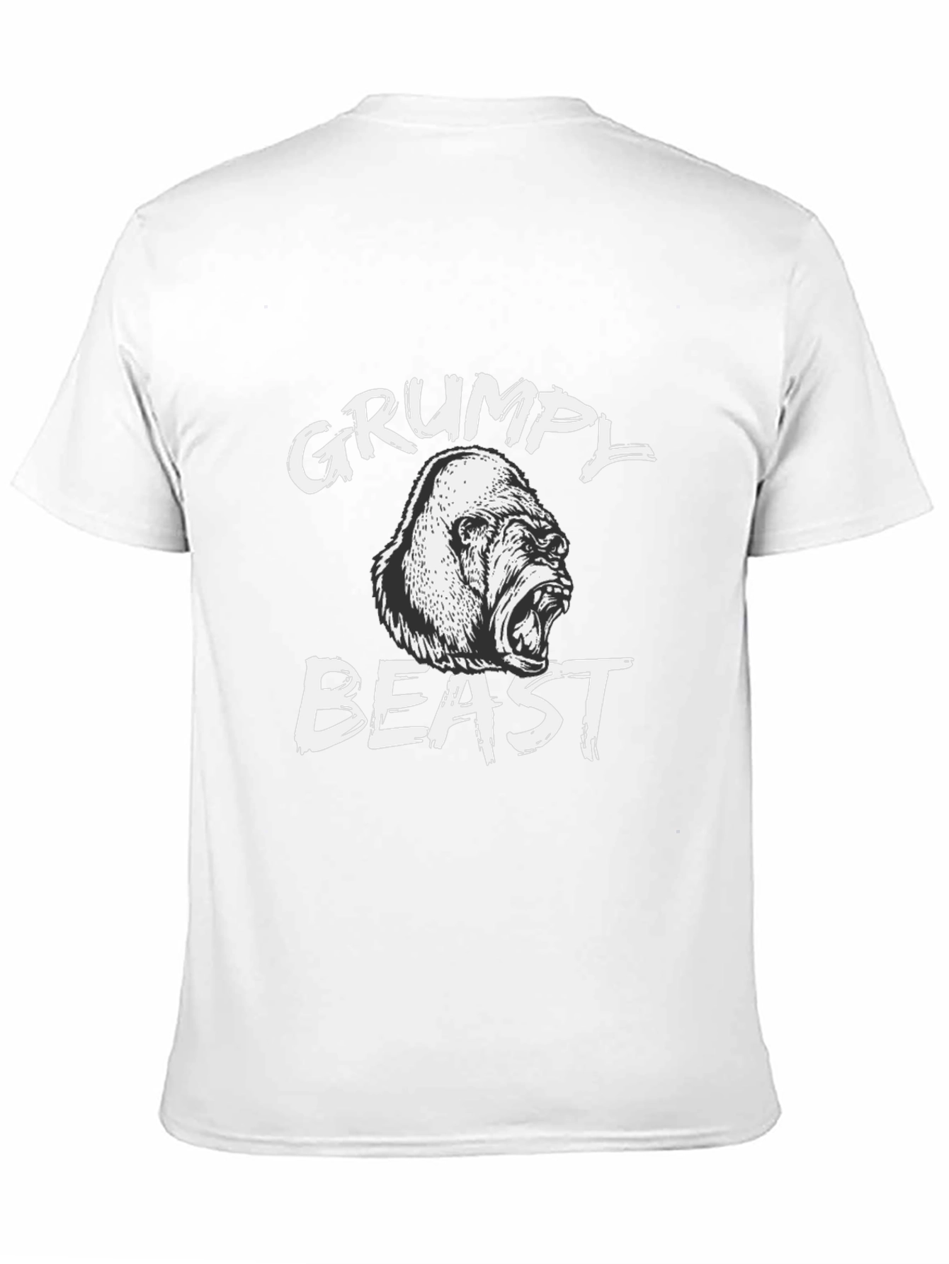 Grumpy Beast Gorilla Graphic Tee - Black Cotton