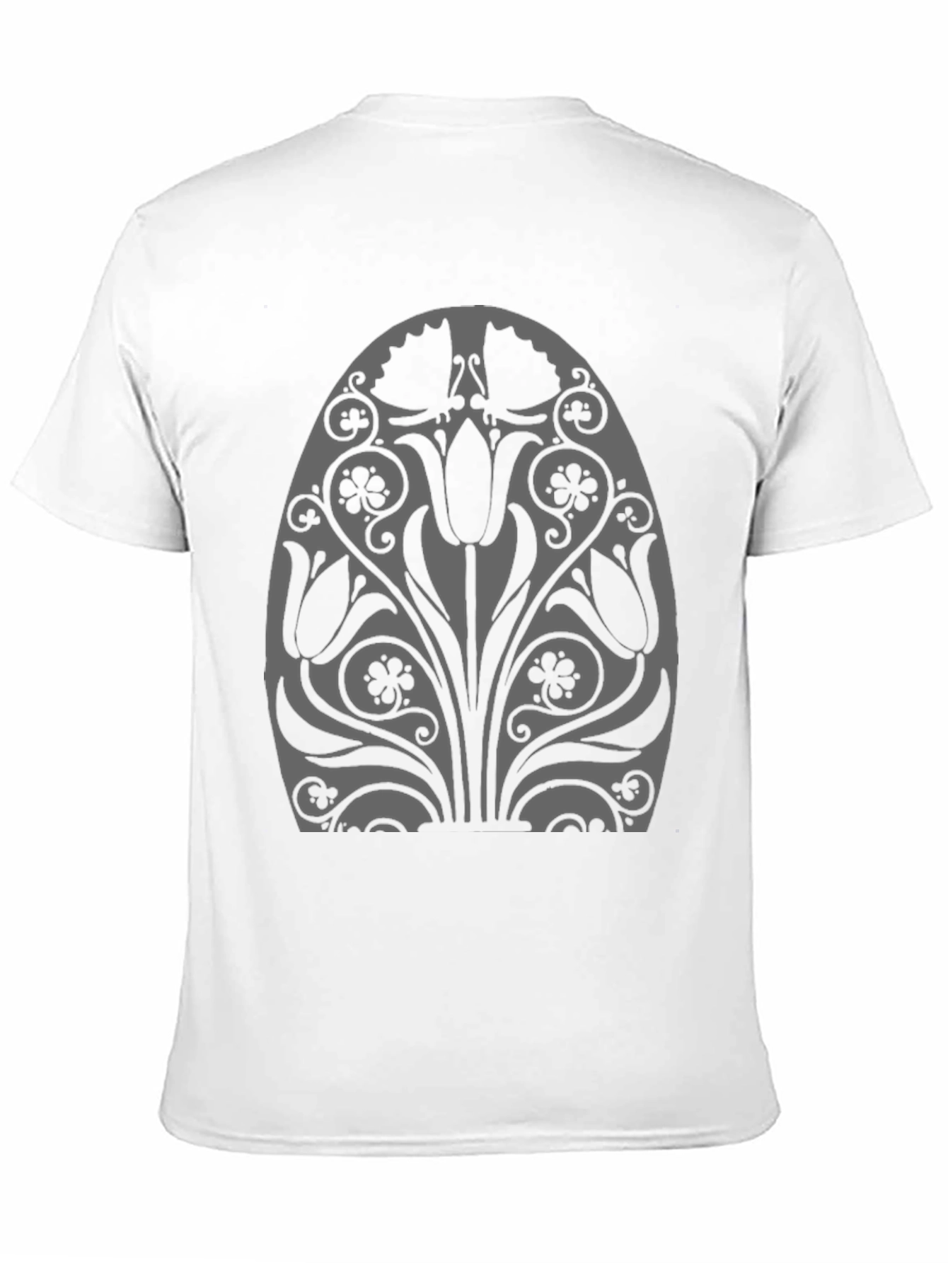 Floral Tulip Graphic Black T-Shirt