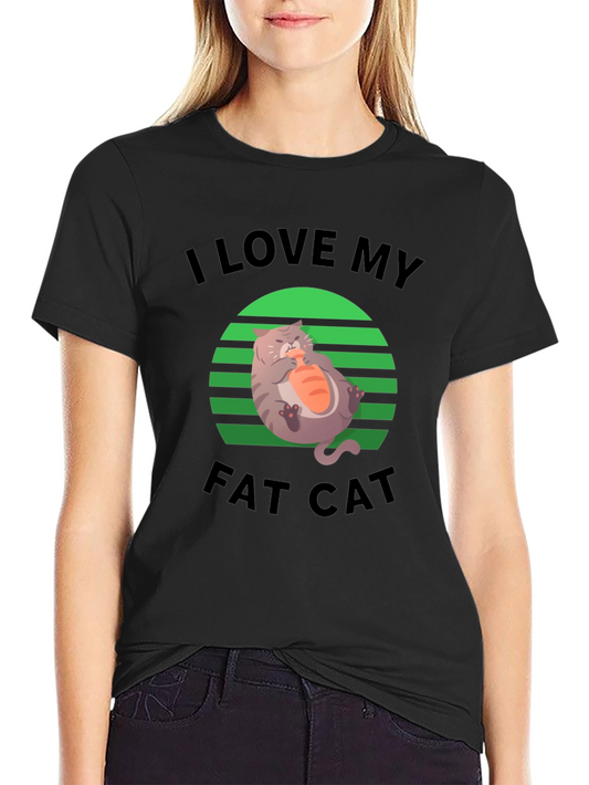 I Love My Fat Cat T-Shirt - Funny Graphic Tee