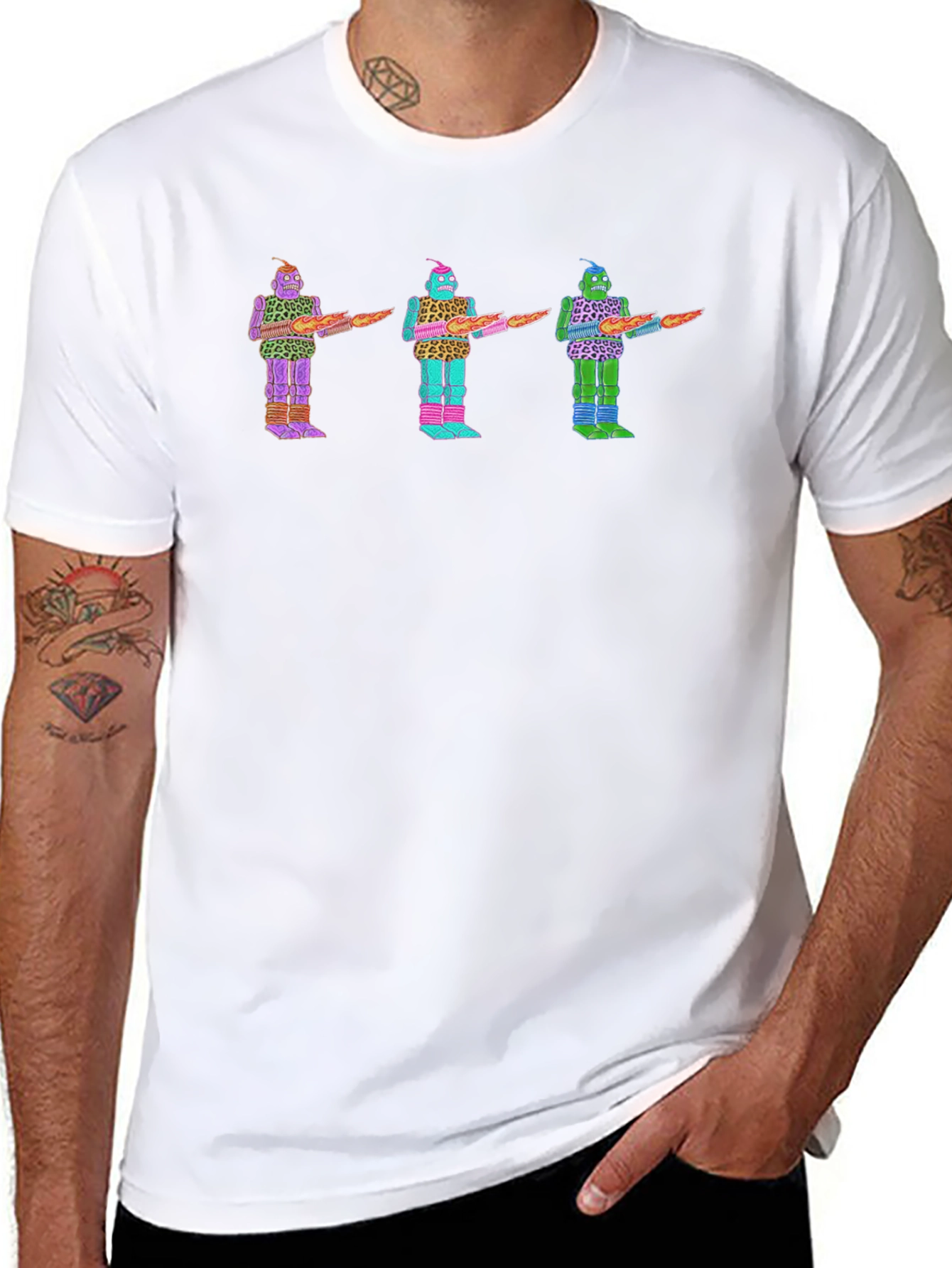 Retro Robot T-Shirt - Funky Graphic Tee