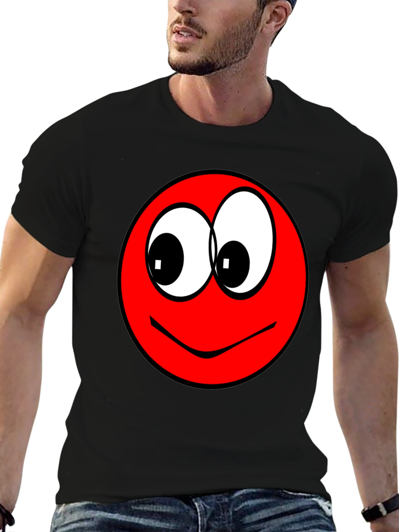 Funny Red Smiley Face Graphic T-Shirt