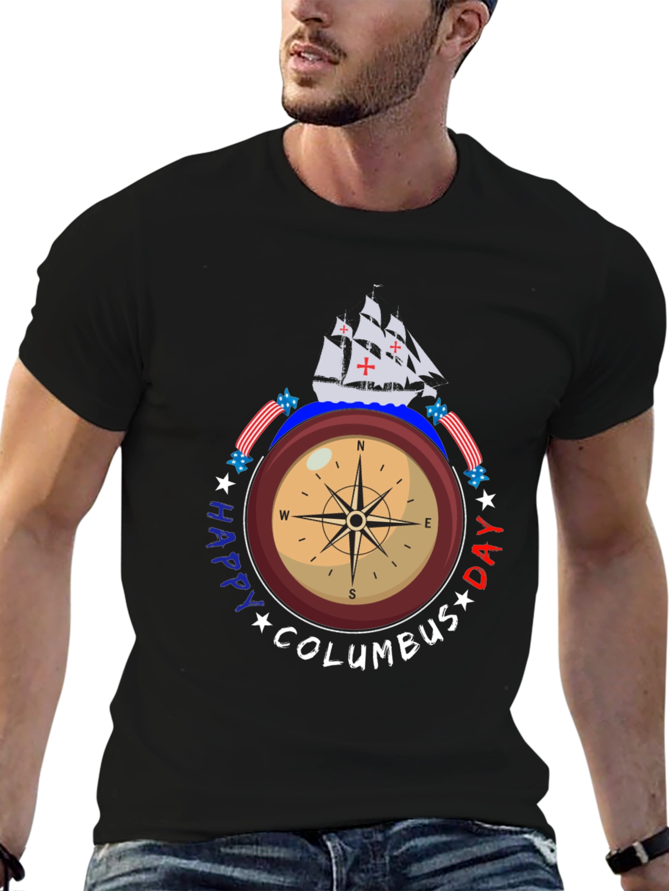 Happy Columbus Day Compass T-Shirt