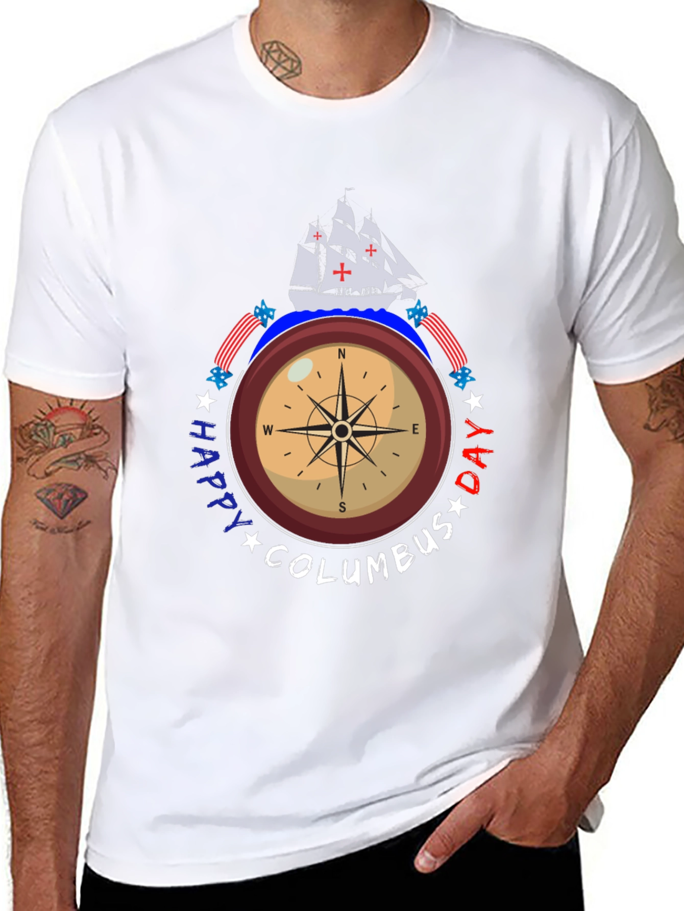 Happy Columbus Day Compass T-Shirt