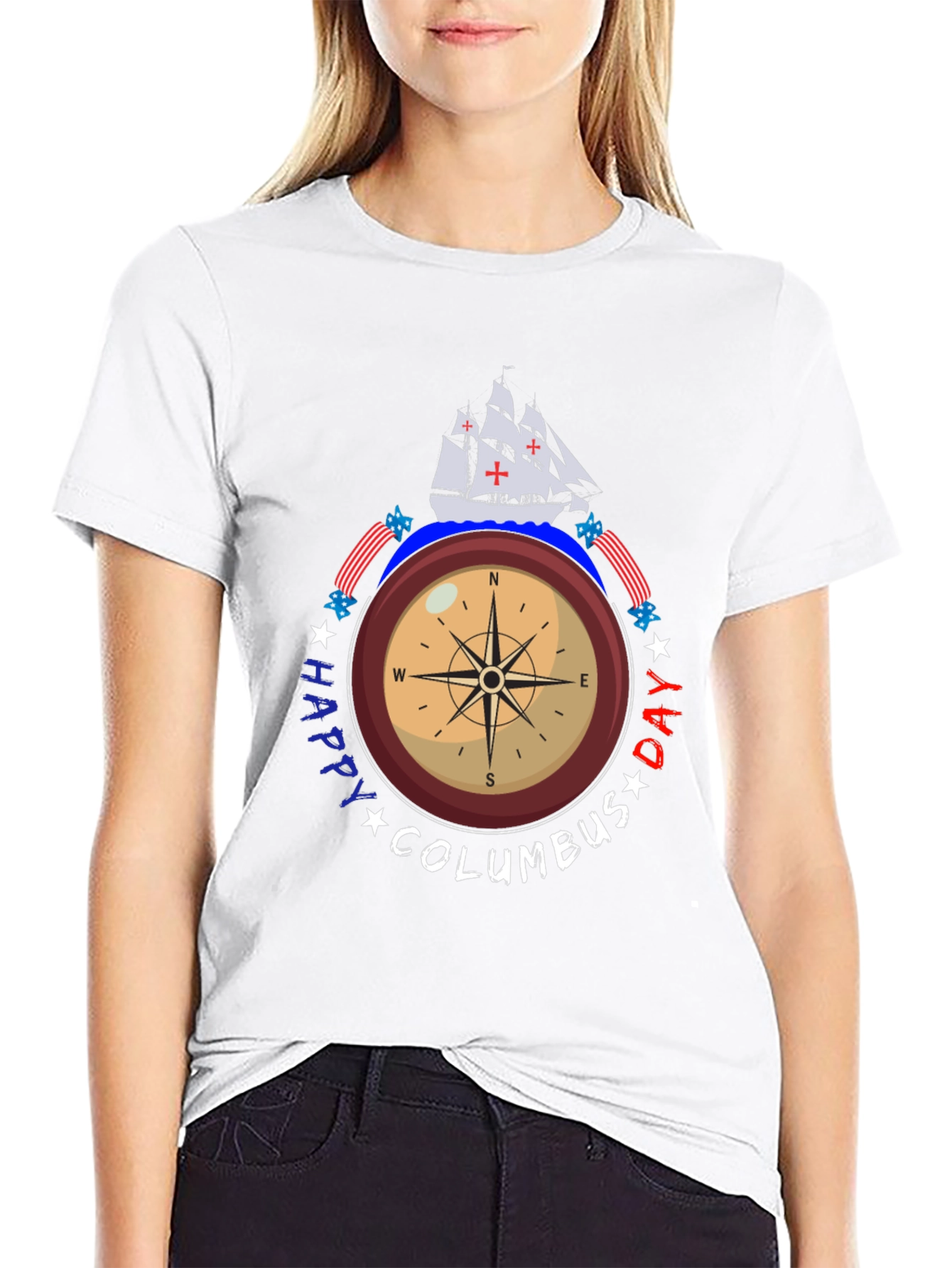 Happy Columbus Day Compass T-Shirt