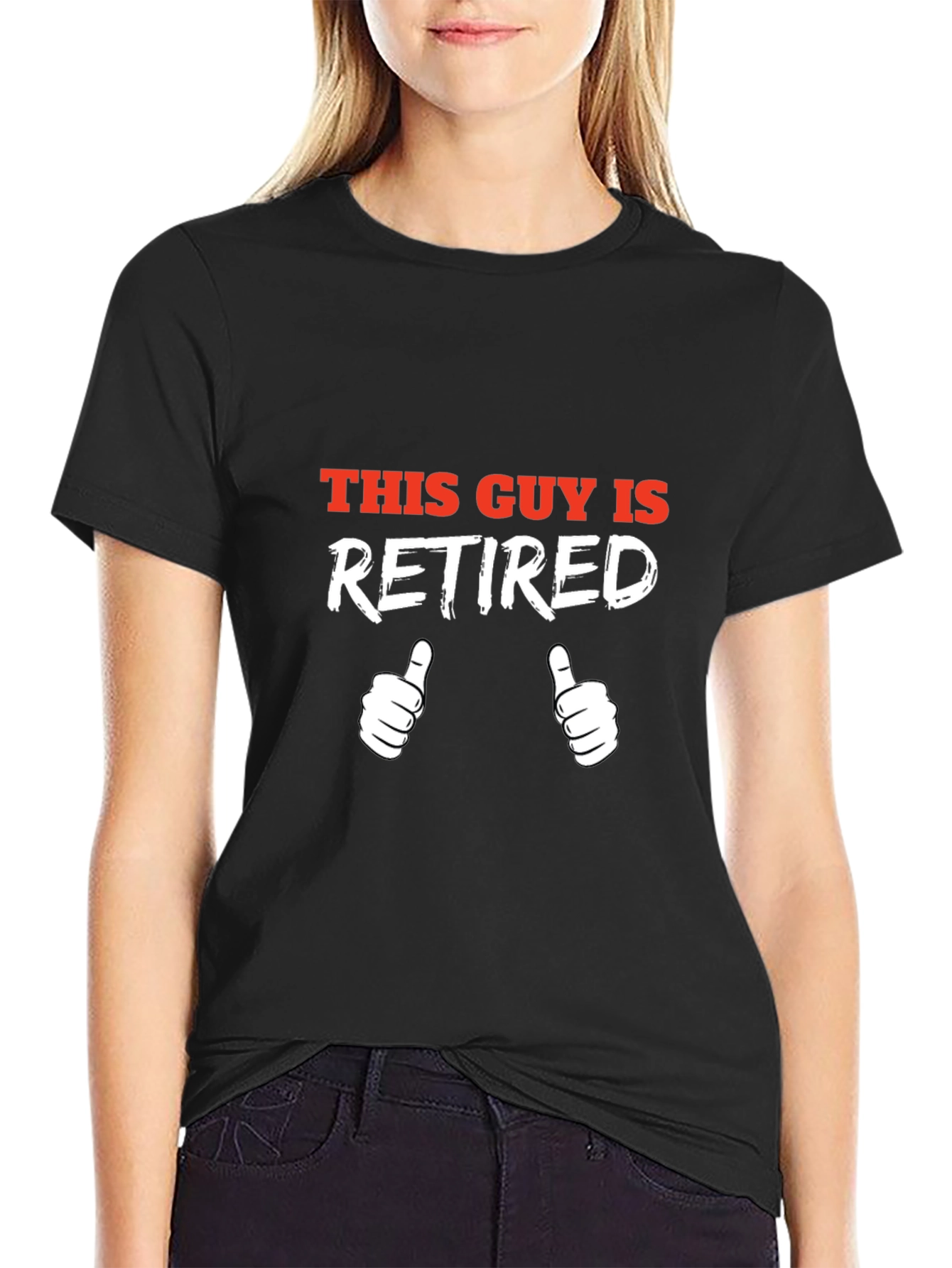 Retired Guy Graphic Tee - Black Cotton T-Shirt