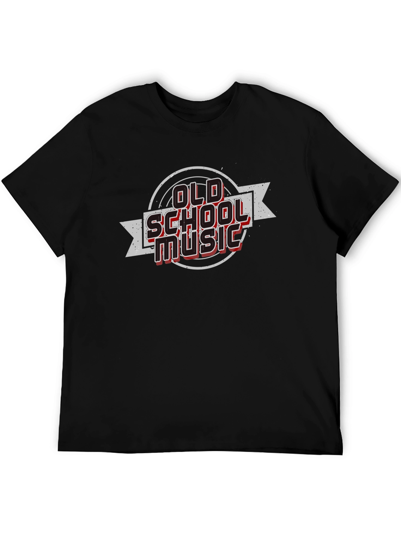 Retro Old School Music Graphic Tee - Black