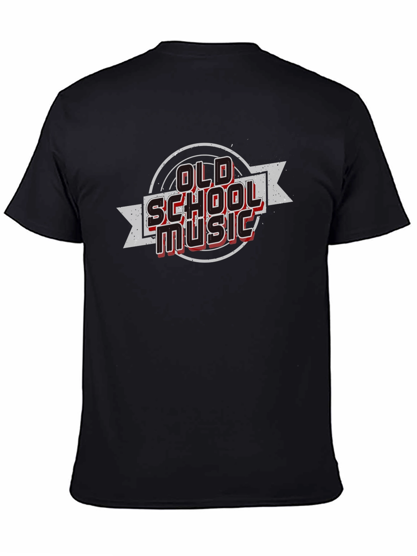 Retro Old School Music Graphic Tee - Black